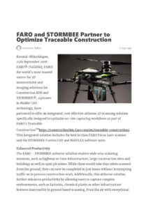 thumbnail of FARO and STORMBEE Partner to Optimize Traceable Construction –